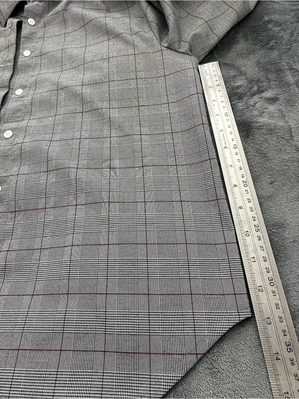 New Revival Women’s Oversized Plaid Belted Button Down Shirt Gray Size M - Picture 11 of 16